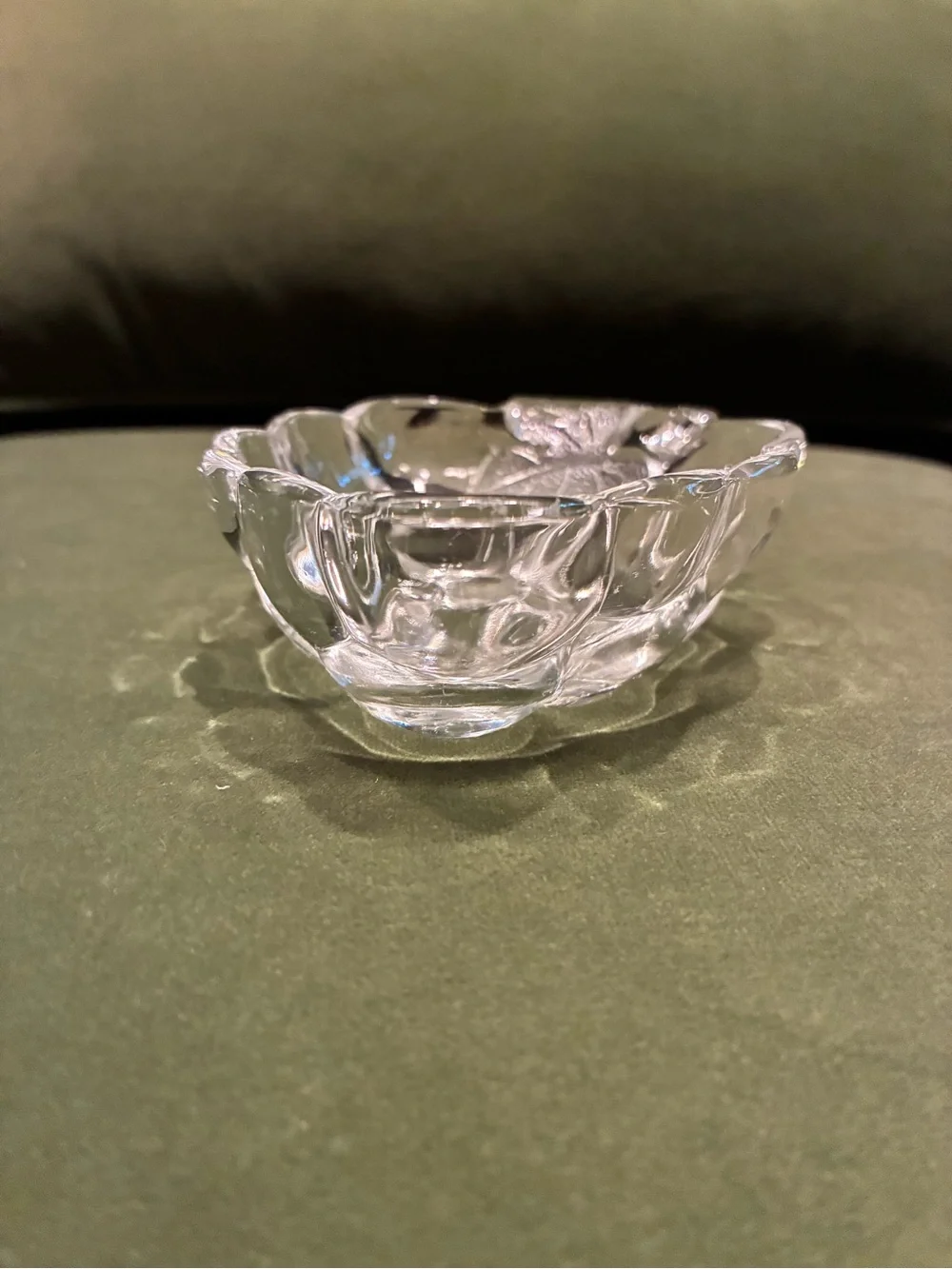 Vintage Glass Candy Dish-Grape Cluster- Studio Nova Textured Leaf 🍇 Trinket Dish
